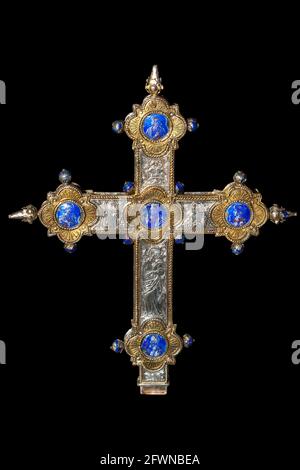 ornate altar cross from Italy possibly Franciscan 1500 ad Stock Photo