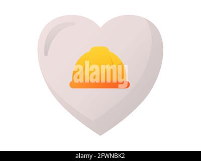 labour day support love heart single isolated icon with smooth style vector illustration Stock Photo