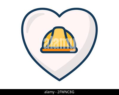 labour day support love heart single isolated icon with filled line style vector illustration Stock Photo