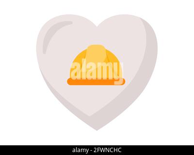 labour day support love heart single isolated icon with flat style vector illustration Stock Photo