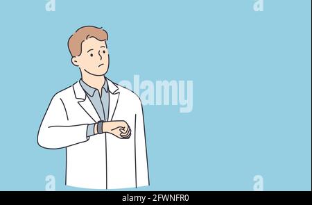 Being late and negative emotions concept Stock Vector