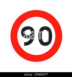 Speed limit traffic sign 90 Stock Vector Image & Art - Alamy