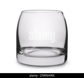 Front view of empty whiskey glass isolated on white Stock Photo