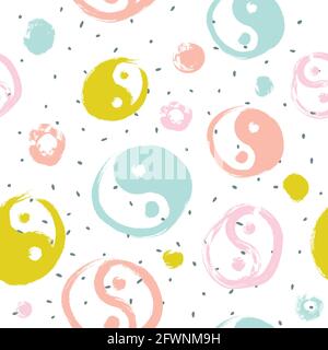 Yin yang seamless pattern Creative background for fabric and textile Stock Vector
