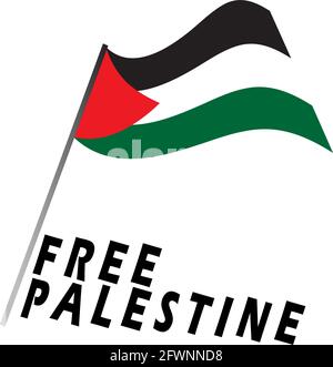 vector symbol of flag free palestine from the atrocities of the illegal state of israel Stock Vector