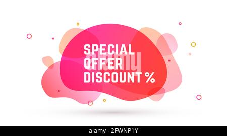 Speech bubble. Banner, poster, speech bubble, abstract modern graphic elements with text Discount. Gradient abstract banner with message Discount. Explosion burst speech bubble. Vector Illustration Stock Vector