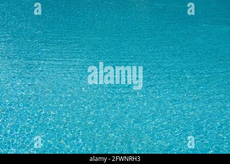 Surface of swimming pool with refreshing blue water. Stock Photo