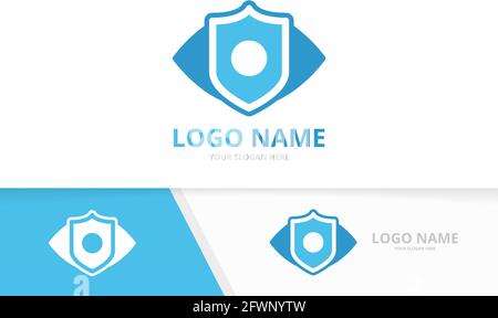 Vector security eye logo combination. Unique guard logotype design template. Stock Vector