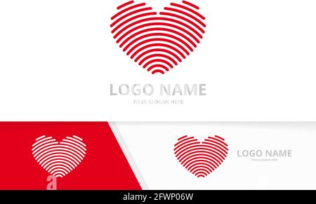 Minimalist heart logo design. Love logotype design template. Stock Vector