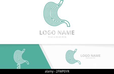 Stomach care logo template design. Gastrointestinal tract logotype template. Stock Vector