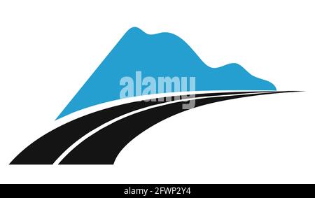 Mountain and Road Vector logo illustration Stock Vector