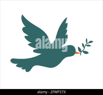 Paece dove isolated on white background vector illustration Stock Vector
