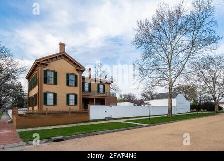 Abraham Lincoln Home in Springtime in Springfield, Illinois Stock Photo