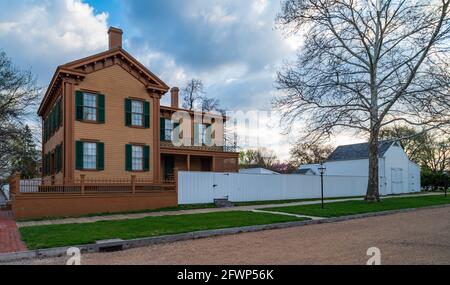 Abraham Lincoln Home in Springtime in Springfield, Illinois Stock Photo