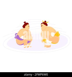 Sumo wrestler cartoon Stock Photo