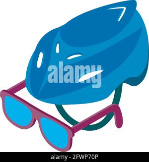 Cyclist accessory icon. Isometric illustration of cyclist accessory vector icon for web Stock Vector