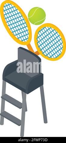 Tennis club icon. Isometric illustration of tennis club vector icon for web Stock Vector