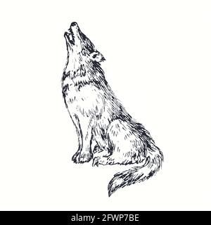 wolves with wings drawings howling