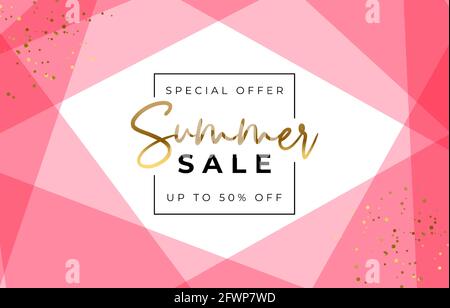 Colored Elegant summer sale poster. Vector Illustration Stock Vector