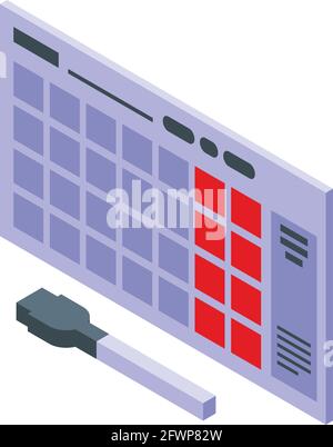 Task schedule wall calendar icon. Isometric of Task schedule wall calendar vector icon for web design isolated on white background Stock Vector