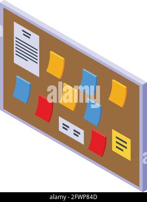 Task schedule office board icon. Isometric of Task schedule office board vector icon for web design isolated on white background Stock Vector