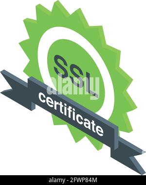 Ssl certificate icon. Isometric of Ssl certificate vector icon for web design isolated on white background Stock Vector