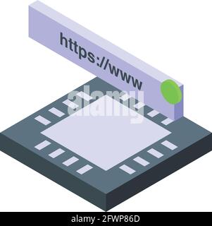 Processor ssl certificate icon. Isometric of Processor ssl certificate vector icon for web design isolated on white background Stock Vector