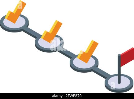 Task schedule route icon. Isometric of Task schedule route vector icon for web design isolated on white background Stock Vector