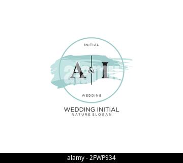 AI Letter Beauty vector initial logo, handwriting logo of initial signature, wedding, fashion, jewerly, boutique, floral and botanical with creative t Stock Vector