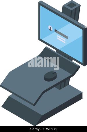 Ergonomic computer monitor icon. Isometric of Ergonomic computer monitor vector icon for web design isolated on white background Stock Vector