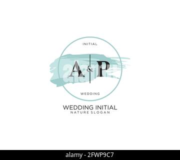 AP Letter Beauty vector initial logo, handwriting logo of initial signature, wedding, fashion, jewerly, boutique, floral and botanical with creative t Stock Vector