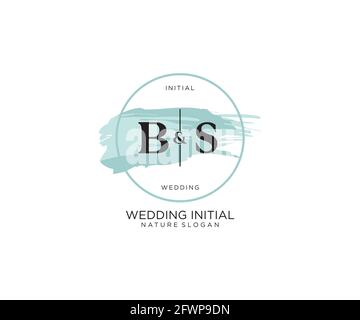 BS Letter Beauty vector initial logo, handwriting logo of initial signature, wedding, fashion, jewerly, boutique, floral and botanical with creative t Stock Vector