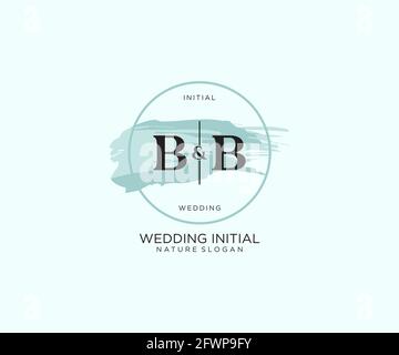 BB Letter Beauty vector initial logo, handwriting logo of initial signature, wedding, fashion, jewerly, boutique, floral and botanical with creative t Stock Vector
