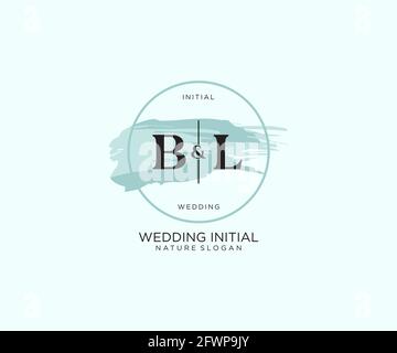 BL Letter Beauty vector initial logo, handwriting logo of initial signature, wedding, fashion, jewerly, boutique, floral and botanical with creative t Stock Vector