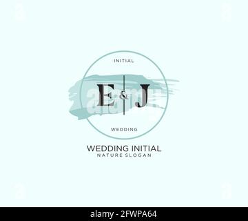 EJ Letter Beauty vector initial logo, handwriting logo of initial signature, wedding, fashion, jewerly, boutique, floral and botanical with creative t Stock Vector