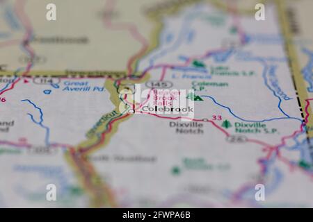 Colebrook New Hampshire USA shown on a Geography map or Road map Stock ...