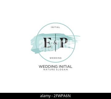 EP Letter Beauty vector initial logo, handwriting logo of initial signature, wedding, fashion, jewerly, boutique, floral and botanical with creative t Stock Vector