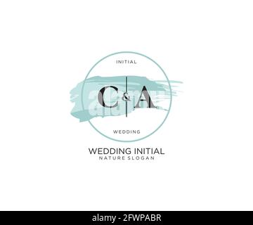 CA Letter Beauty vector initial logo, handwriting logo of initial signature, wedding, fashion, jewerly, boutique, floral and botanical with creative t Stock Vector