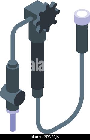 Endoscope flashlight icon. Isometric of Endoscope flashlight vector icon for web design isolated on white background Stock Vector