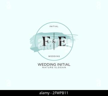 FE Letter Beauty vector initial logo, handwriting logo of initial signature, wedding, fashion, jewerly, boutique, floral and botanical with creative t Stock Vector