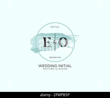 EO Letter Beauty vector initial logo, handwriting logo of initial signature, wedding, fashion, jewerly, boutique, floral and botanical with creative t Stock Vector