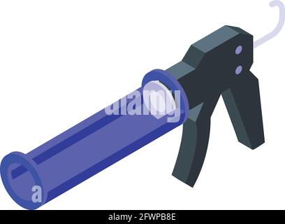 Silicone caulk gun icon. Isometric of Silicone caulk gun vector icon for web design isolated on white background Stock Vector