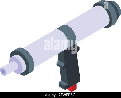 Silicone caulk gun builder icon. Isometric of Silicone caulk gun builder vector icon for web design isolated on white background Stock Vector