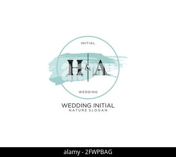 HA Letter Beauty vector initial logo, handwriting logo of initial signature, wedding, fashion, jewerly, boutique, floral and botanical with creative t Stock Vector