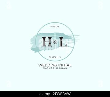 HL Letter Beauty vector initial logo, handwriting logo of initial signature, wedding, fashion, jewerly, boutique, floral and botanical with creative t Stock Vector
