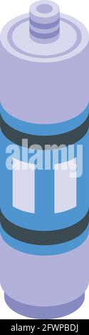 Silicone caulk cylinder icon. Isometric of Silicone caulk cylinder vector icon for web design isolated on white background Stock Vector