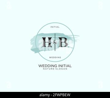 HB Letter Beauty vector initial logo, handwriting logo of initial signature, wedding, fashion, jewerly, boutique, floral and botanical with creative t Stock Vector
