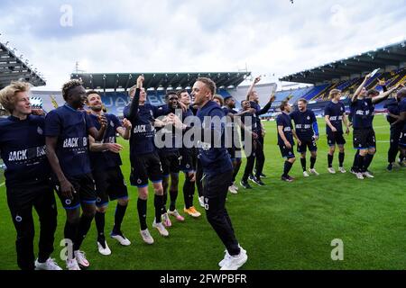 BRUGGE, BELGIUM - MAY 23: Noa Lang of Club Brugge during the jupiler pro league match between Club Brugge and KRC Genk at Jan Breydelstadion on May 23 Stock Photo