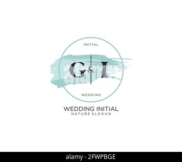 GI Letter Beauty vector initial logo, handwriting logo of initial signature, wedding, fashion, jewerly, boutique, floral and botanical with creative t Stock Vector