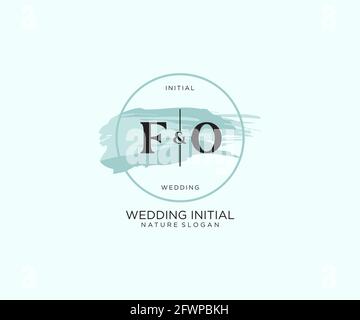 FO Letter Beauty vector initial logo, handwriting logo of initial signature, wedding, fashion, jewerly, boutique, floral and botanical with creative t Stock Vector